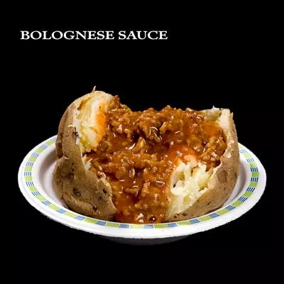 gebackene Kartoffeln mit Bolognese Sauce