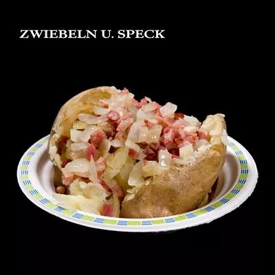 gebackene Kartoffeln mit Zwiebeln & Speck